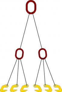 Строп шестиветвевой для одновременного подъема трех труб (с захватами 2СЭС7)